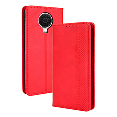 Funda de Cuero Cartera con Soporte Carcasa BY4 para Nokia 6.3 Rojo