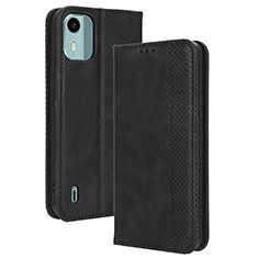 Funda de Cuero Cartera con Soporte Carcasa BY4 para Nokia C12 Negro