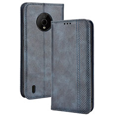 Funda de Cuero Cartera con Soporte Carcasa BY4 para Nokia C200 Azul