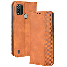 Funda de Cuero Cartera con Soporte Carcasa BY4 para Nokia C21 Plus Marron