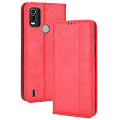 Funda de Cuero Cartera con Soporte Carcasa BY4 para Nokia C21 Plus Rojo