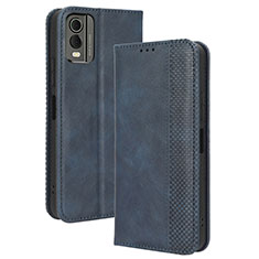 Funda de Cuero Cartera con Soporte Carcasa BY4 para Nokia C210 Azul