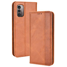 Funda de Cuero Cartera con Soporte Carcasa BY4 para Nokia G21 Marron