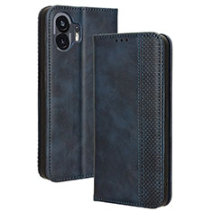 Funda de Cuero Cartera con Soporte Carcasa BY4 para Nothing Phone 2 Azul