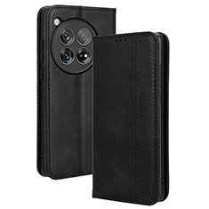 Funda de Cuero Cartera con Soporte Carcasa BY4 para OnePlus 12 5G Negro