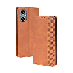 Funda de Cuero Cartera con Soporte Carcasa BY4 para OnePlus Nord N20 5G Marron