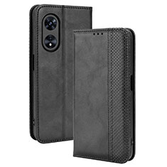 Funda de Cuero Cartera con Soporte Carcasa BY4 para Oppo A1 Pro 5G Negro