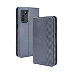 Funda de Cuero Cartera con Soporte Carcasa BY4 para Oppo A16s Azul