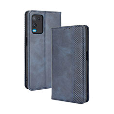 Funda de Cuero Cartera con Soporte Carcasa BY4 para Oppo A54 4G Azul