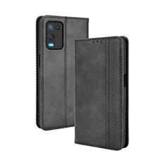 Funda de Cuero Cartera con Soporte Carcasa BY4 para Oppo A54 4G Negro