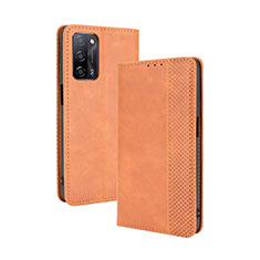 Funda de Cuero Cartera con Soporte Carcasa BY4 para Oppo A55 5G Marron