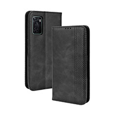 Funda de Cuero Cartera con Soporte Carcasa BY4 para Oppo A55S 5G Negro