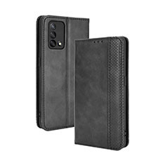 Funda de Cuero Cartera con Soporte Carcasa BY4 para Oppo A74 4G Negro