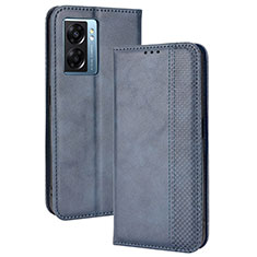 Funda de Cuero Cartera con Soporte Carcasa BY4 para Oppo A77 5G Azul