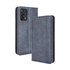 Funda de Cuero Cartera con Soporte Carcasa BY4 para Oppo F19s Azul