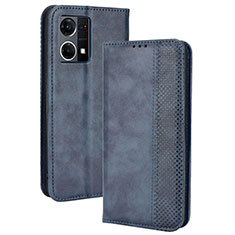 Funda de Cuero Cartera con Soporte Carcasa BY4 para Oppo F21 Pro 4G Azul