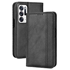 Funda de Cuero Cartera con Soporte Carcasa BY4 para Oppo Find N 5G Negro