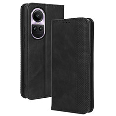 Funda de Cuero Cartera con Soporte Carcasa BY4 para Oppo Reno10 5G Negro