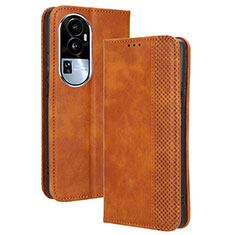 Funda de Cuero Cartera con Soporte Carcasa BY4 para Oppo Reno10 Pro+ Plus 5G Marron