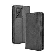 Funda de Cuero Cartera con Soporte Carcasa BY4 para Oppo Reno5 Z 5G Negro