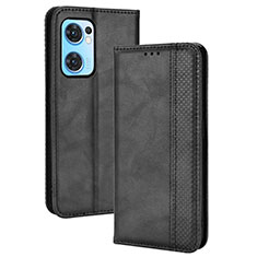 Funda de Cuero Cartera con Soporte Carcasa BY4 para Oppo Reno7 5G Negro