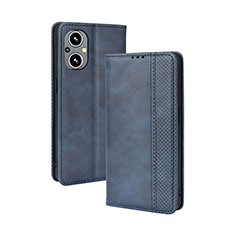 Funda de Cuero Cartera con Soporte Carcasa BY4 para Oppo Reno7 Lite 5G Azul