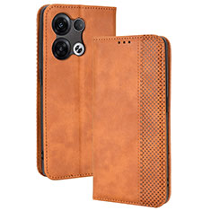 Funda de Cuero Cartera con Soporte Carcasa BY4 para Oppo Reno8 Pro 5G Marron