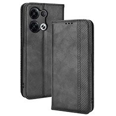 Funda de Cuero Cartera con Soporte Carcasa BY4 para Oppo Reno9 Pro 5G Negro