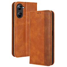 Funda de Cuero Cartera con Soporte Carcasa BY4 para Realme 10S 5G Marron