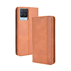 Funda de Cuero Cartera con Soporte Carcasa BY4 para Realme 8 4G Marron