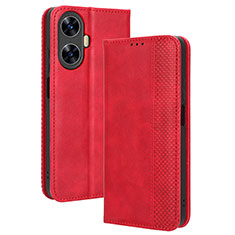 Funda de Cuero Cartera con Soporte Carcasa BY4 para Realme C55 Rojo