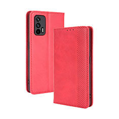 Funda de Cuero Cartera con Soporte Carcasa BY4 para Realme GT 5G Rojo