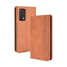 Funda de Cuero Cartera con Soporte Carcasa BY4 para Realme GT Master 5G Marron