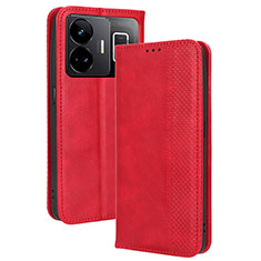 Funda de Cuero Cartera con Soporte Carcasa BY4 para Realme GT Neo5 240W 5G Rojo