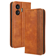 Funda de Cuero Cartera con Soporte Carcasa BY4 para Realme GT Neo5 SE 5G Marron