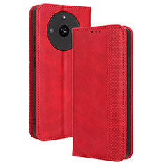 Funda de Cuero Cartera con Soporte Carcasa BY4 para Realme Narzo 60 5G Rojo