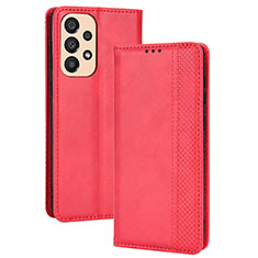 Funda de Cuero Cartera con Soporte Carcasa BY4 para Samsung Galaxy A23 4G Rojo