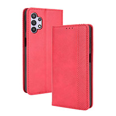 Funda de Cuero Cartera con Soporte Carcasa BY4 para Samsung Galaxy A32 4G Rojo