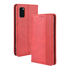 Funda de Cuero Cartera con Soporte Carcasa BY4 para Samsung Galaxy A41 Rojo