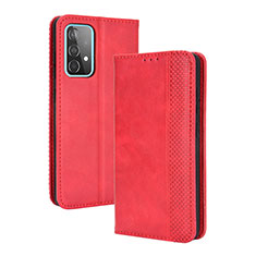 Funda de Cuero Cartera con Soporte Carcasa BY4 para Samsung Galaxy A72 4G Rojo