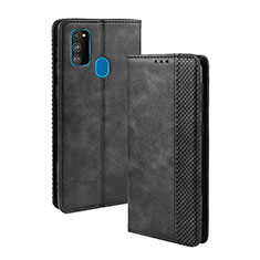 Funda de Cuero Cartera con Soporte Carcasa BY4 para Samsung Galaxy M30s Negro