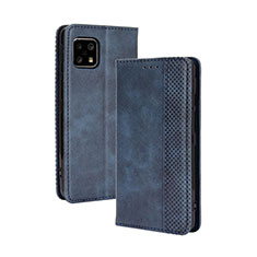 Funda de Cuero Cartera con Soporte Carcasa BY4 para Sharp Aquos Sense5G Azul