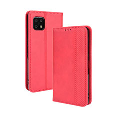 Funda de Cuero Cartera con Soporte Carcasa BY4 para Sharp Aquos Sense6 Rojo