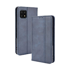 Funda de Cuero Cartera con Soporte Carcasa BY4 para Sharp Aquos Sense6s Azul