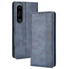 Funda de Cuero Cartera con Soporte Carcasa BY4 para Sony Xperia 1 IV SO-51C Azul