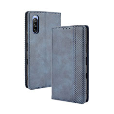 Funda de Cuero Cartera con Soporte Carcasa BY4 para Sony Xperia 10 III SO-52B Azul