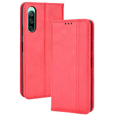 Funda de Cuero Cartera con Soporte Carcasa BY4 para Sony Xperia 10 IV Rojo