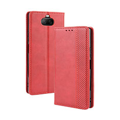 Funda de Cuero Cartera con Soporte Carcasa BY4 para Sony Xperia 8 Rojo