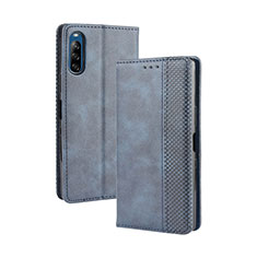 Funda de Cuero Cartera con Soporte Carcasa BY4 para Sony Xperia L4 Azul