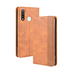 Funda de Cuero Cartera con Soporte Carcasa BY4 para Vivo iQOO U3 4G Marron